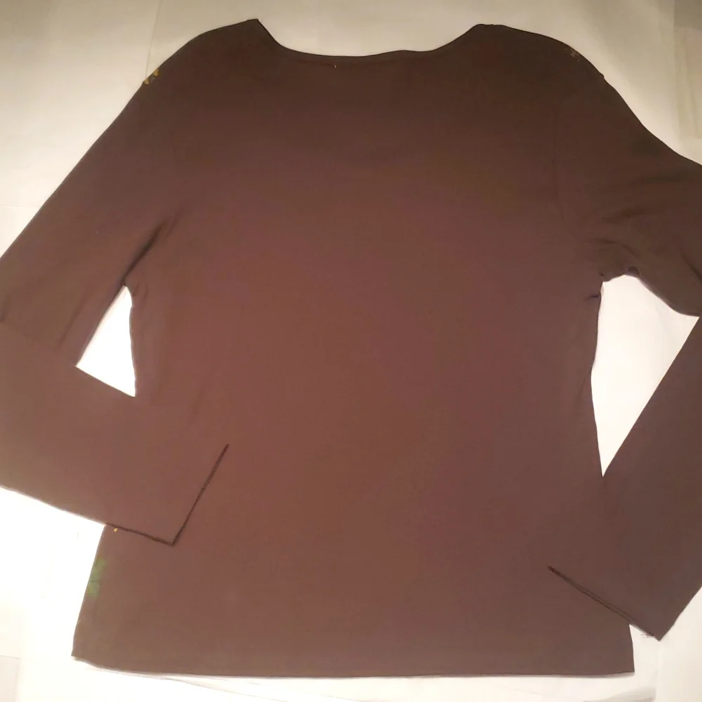 Suzee NEW Womens PL Jewel Shirt Tee Top Cotton Sweater Holidays Long Sleeve HP🎉 - Picture 13 of 13